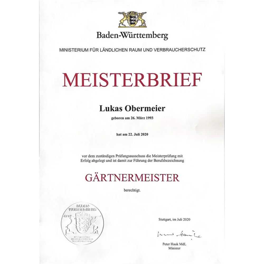 Gärtnermeister Lukas Obermeier – Meisterbetrieb Gartenflamingo